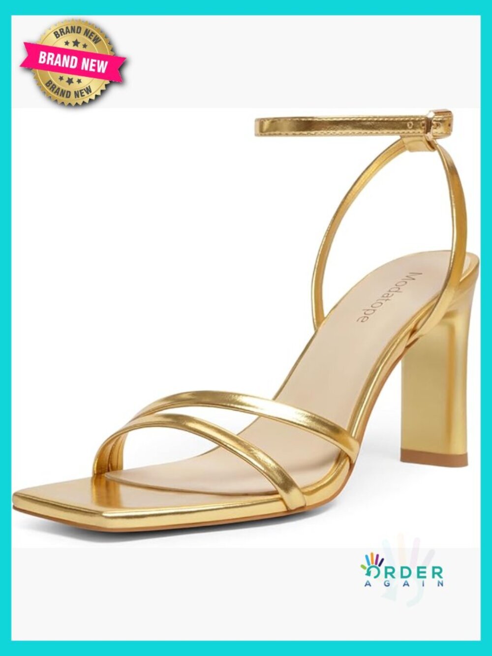 Square Open Toe Chunky High Heel Sandals Strappy Ankle Strap Dress Party Shoes